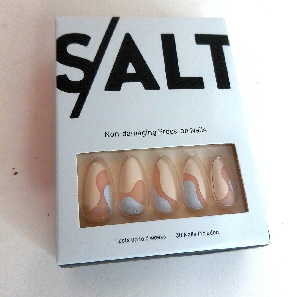 SALT Non Damaging Press On Nails Wave Beach Medium Almond